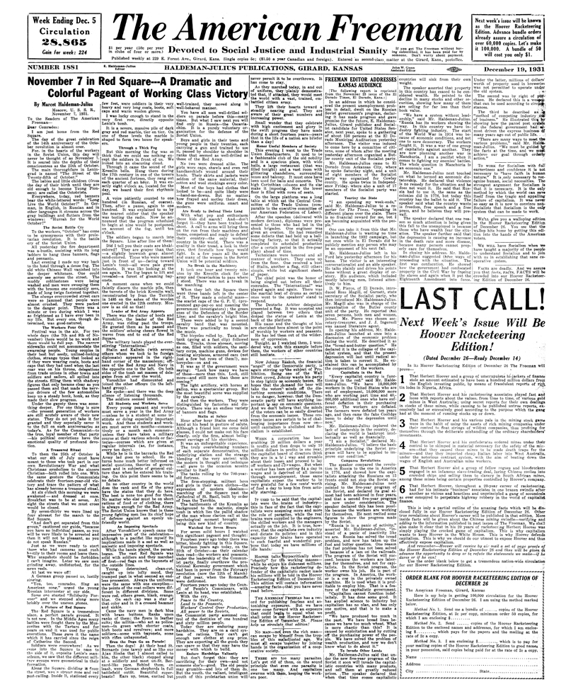 The American Freeman, Number 1881, Dec. 19, 1931